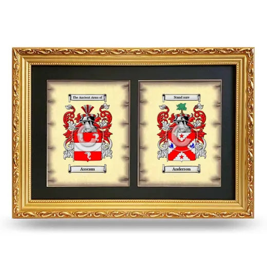 Double Coat of Arms Framed - Gold