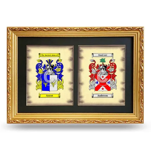 Double Coat of Arms Framed - Gold