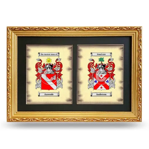 Double Coat of Arms Framed - Gold