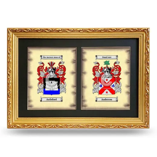 Double Coat of Arms Framed - Gold