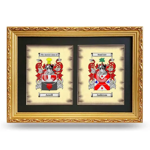 Double Coat of Arms Framed - Gold