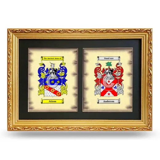 Double Coat of Arms Framed - Gold