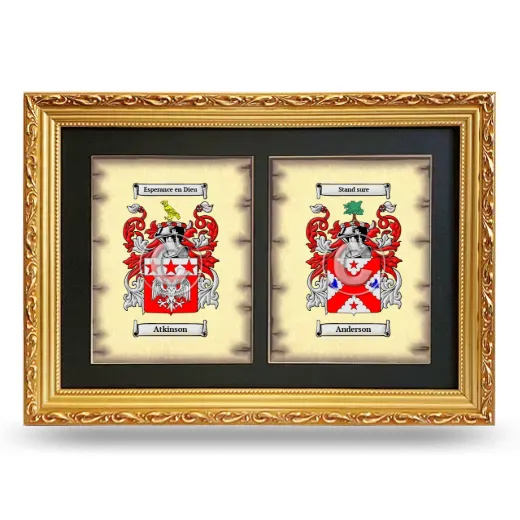 Double Coat of Arms Framed - Gold