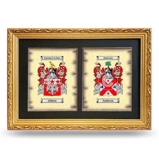 Double Coat of Arms Framed - Gold