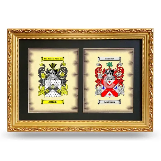 Double Coat of Arms Framed - Gold