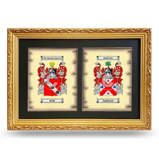 Double Coat of Arms Framed - Gold