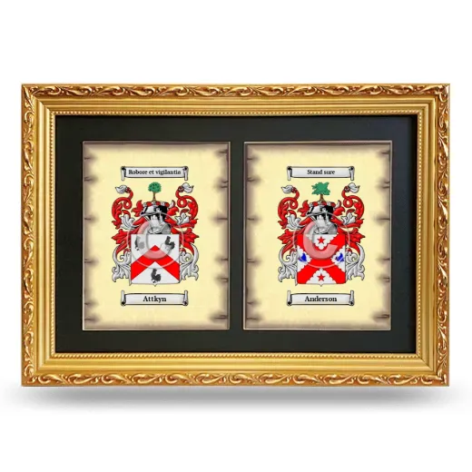 Double Coat of Arms Framed - Gold