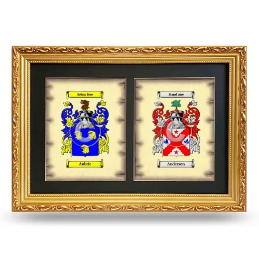 Double Coat of Arms Framed - Gold