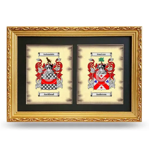 Double Coat of Arms Framed - Gold