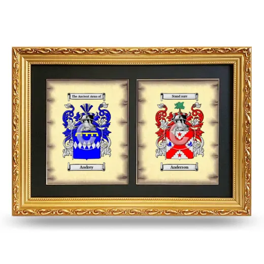 Double Coat of Arms Framed - Gold