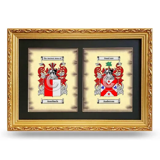 Double Coat of Arms Framed - Gold
