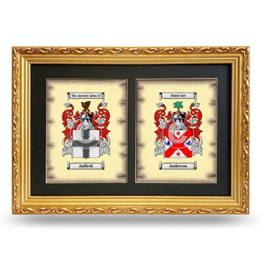 Double Coat of Arms Framed - Gold