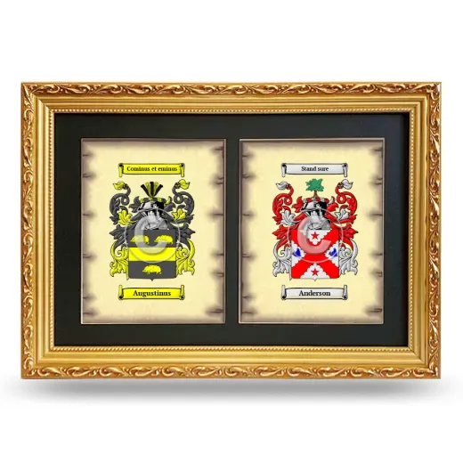 Double Coat of Arms Framed - Gold