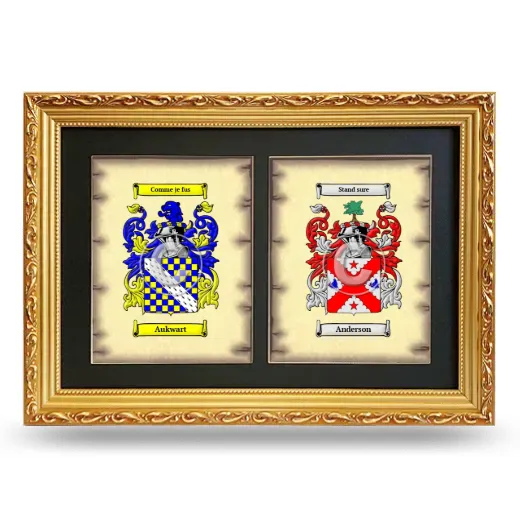 Double Coat of Arms Framed - Gold