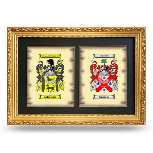 Double Coat of Arms Framed - Gold