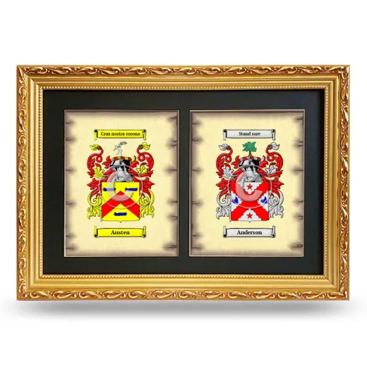 Double Coat of Arms Framed - Gold
