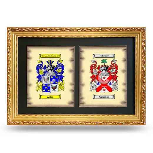 Double Coat of Arms Framed - Gold