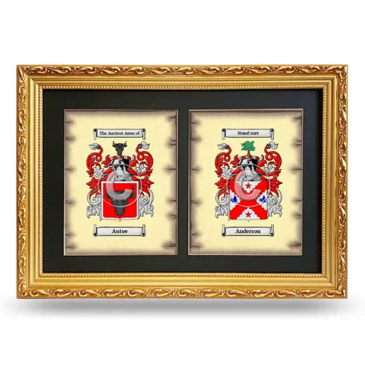 Double Coat of Arms Framed - Gold