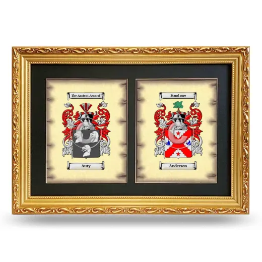 Double Coat of Arms Framed - Gold