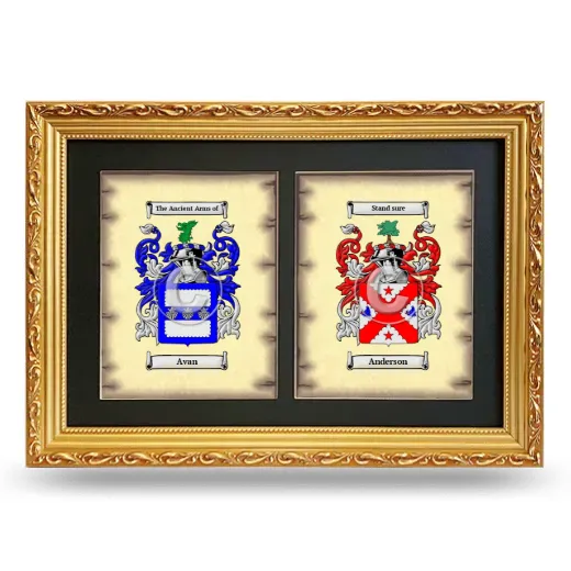 Double Coat of Arms Framed - Gold
