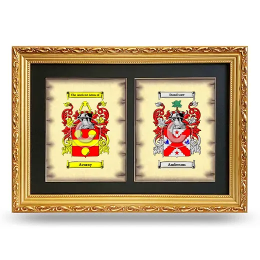 Double Coat of Arms Framed - Gold