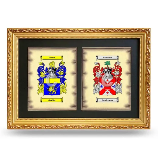 Double Coat of Arms Framed - Gold