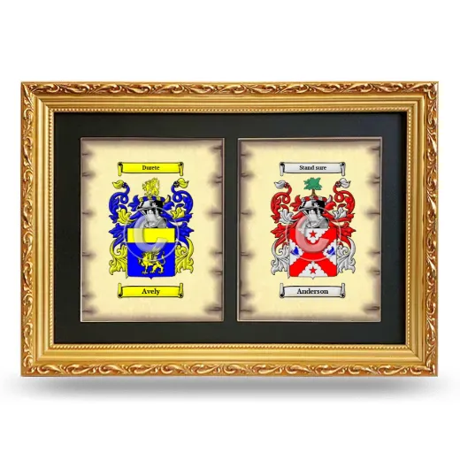 Double Coat of Arms Framed - Gold