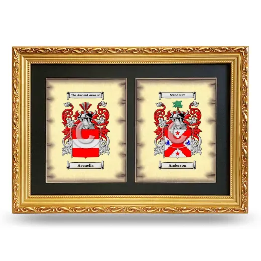 Double Coat of Arms Framed - Gold