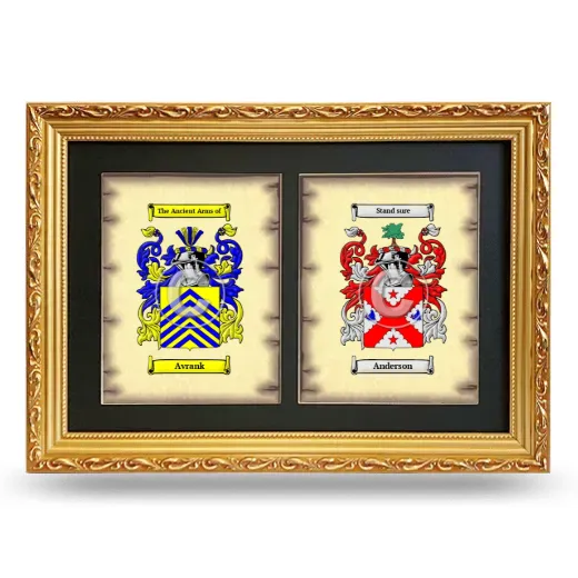 Double Coat of Arms Framed - Gold