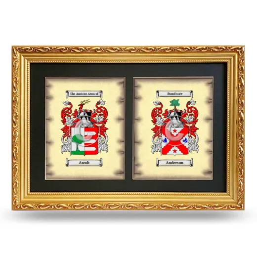 Double Coat of Arms Framed - Gold