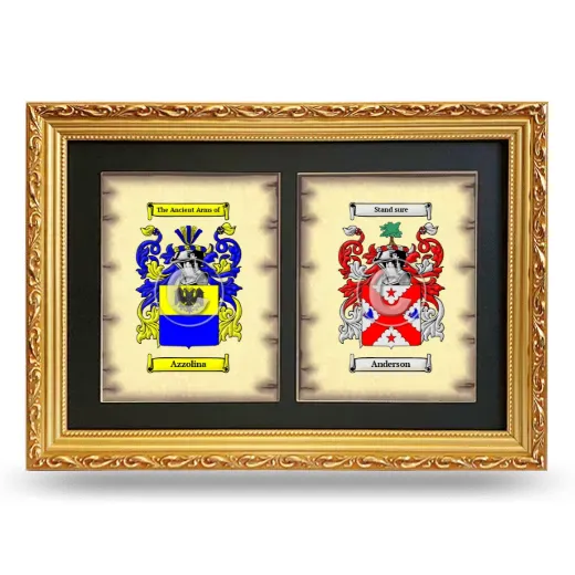 Double Coat of Arms Framed - Gold