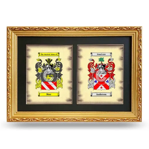 Double Coat of Arms Framed - Gold