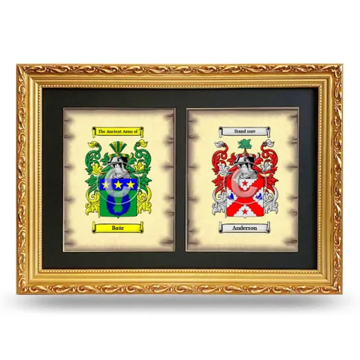Double Coat of Arms Framed - Gold