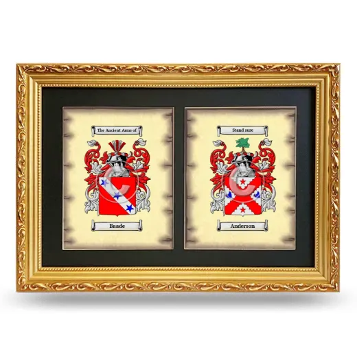 Double Coat of Arms Framed - Gold