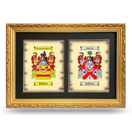 Double Coat of Arms Framed - Gold