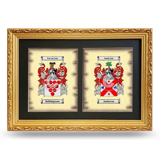 Double Coat of Arms Framed - Gold