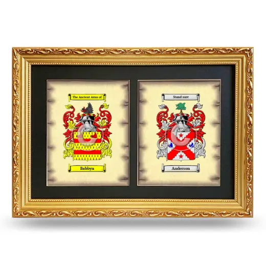 Double Coat of Arms Framed - Gold