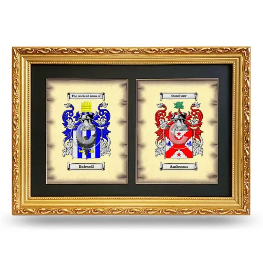 Double Coat of Arms Framed - Gold