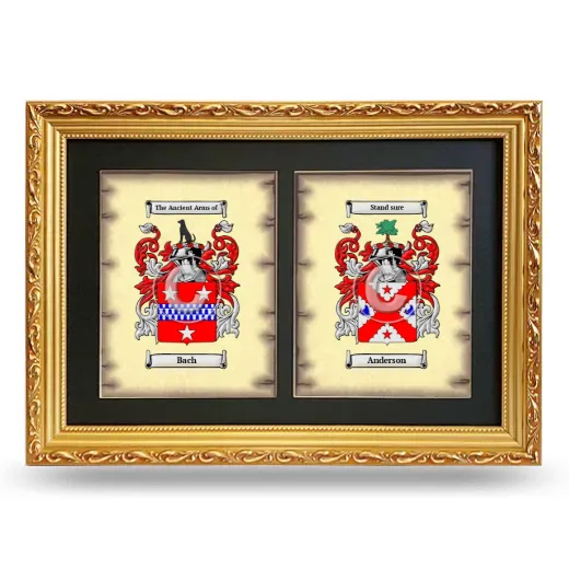 Double Coat of Arms Framed - Gold