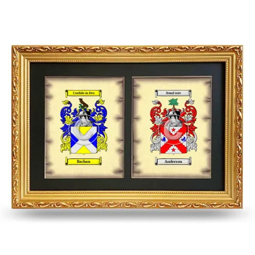 Double Coat of Arms Framed - Gold