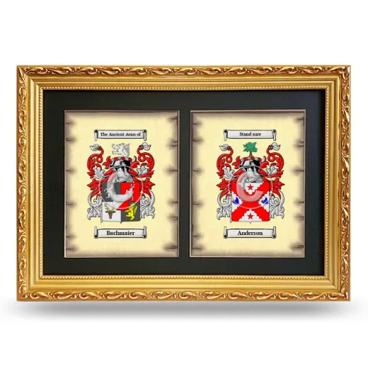 Double Coat of Arms Framed - Gold