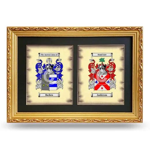 Double Coat of Arms Framed - Gold