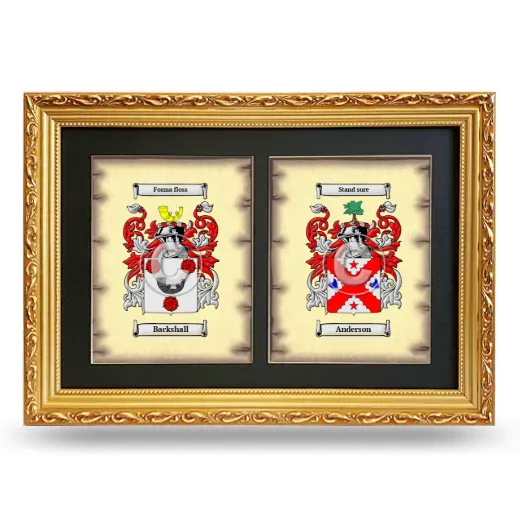 Double Coat of Arms Framed - Gold