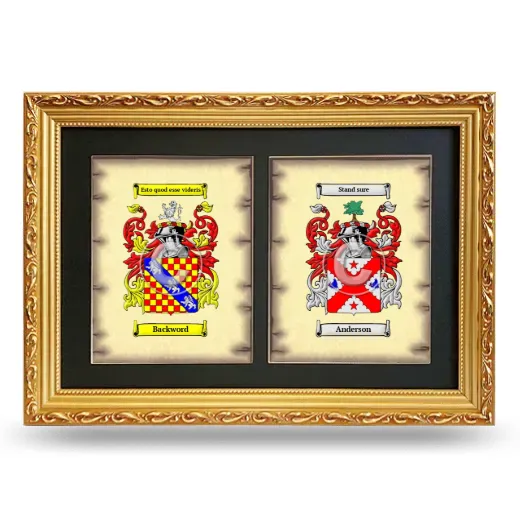 Double Coat of Arms Framed - Gold