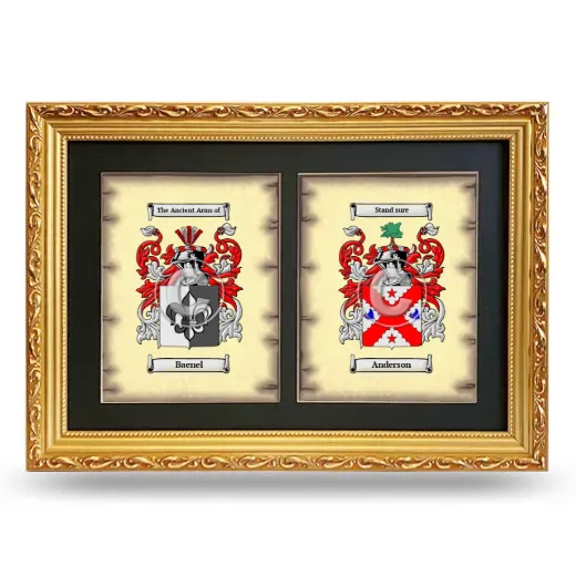 Double Coat of Arms Framed - Gold