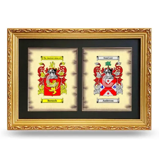 Double Coat of Arms Framed - Gold