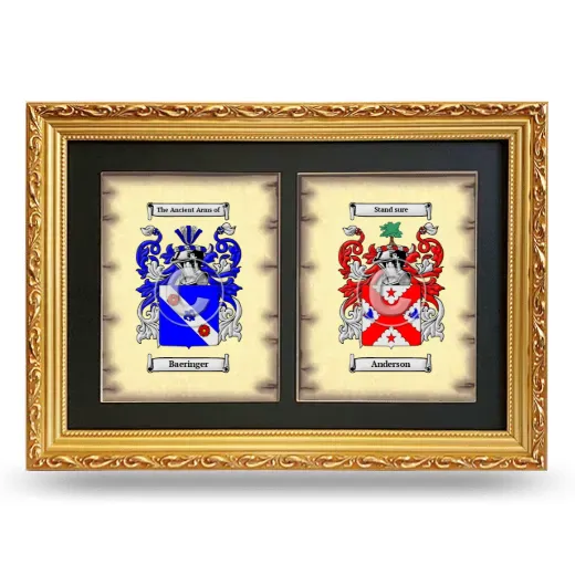 Double Coat of Arms Framed - Gold