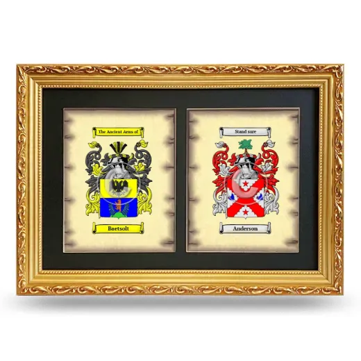 Double Coat of Arms Framed - Gold