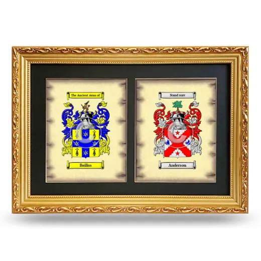 Double Coat of Arms Framed - Gold