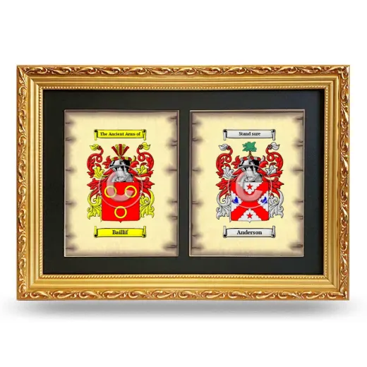 Double Coat of Arms Framed - Gold